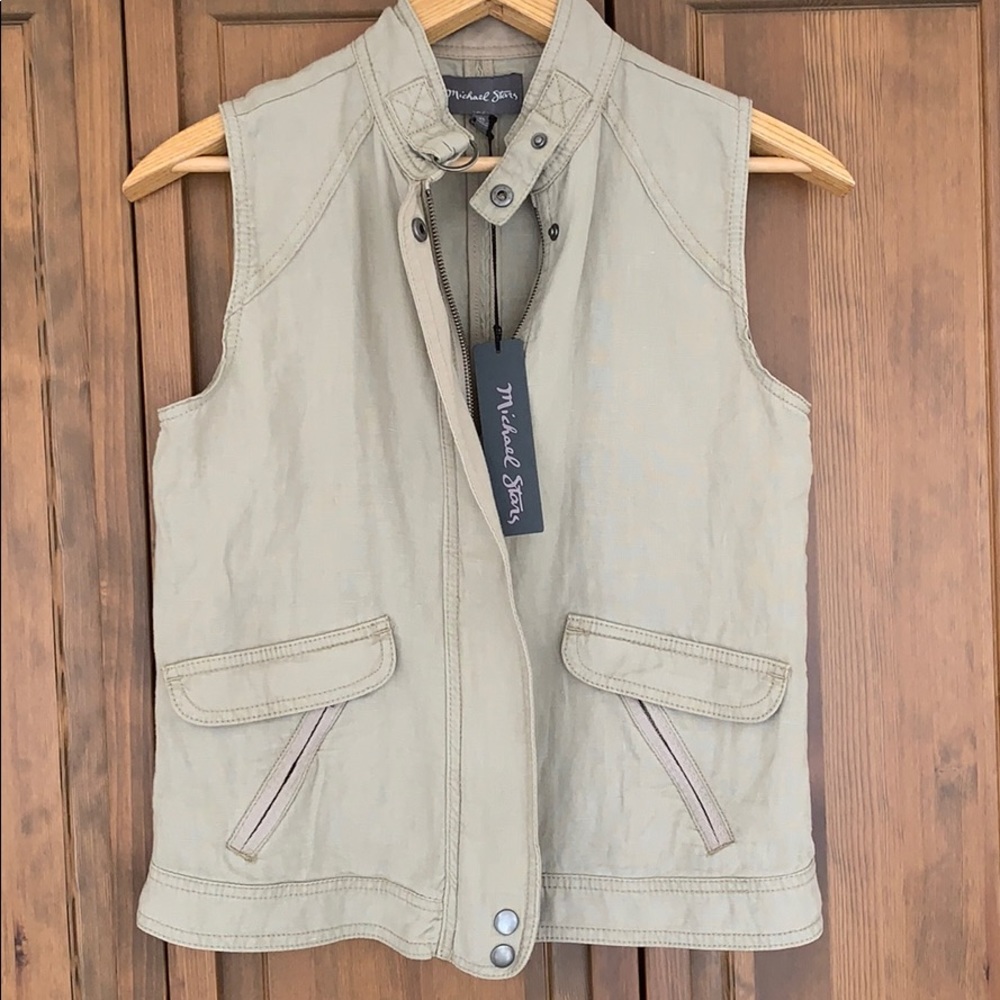 Michael Stars Zip-Up Linen Vest